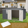 thumbnail image 2 of LZBEITEM 12'x8' Outdoor Storage Shed with Floor Frame & Window, Metal Garden Shed Kit, Backyard Shed, Lockable Doors for Backyard Patio Lawn, Gray, 2 of 11