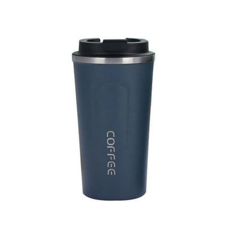 

AMNHDO 380ml Double Stainless Steel Coffee Car Mug Travel Insulated Bottle (Blue)