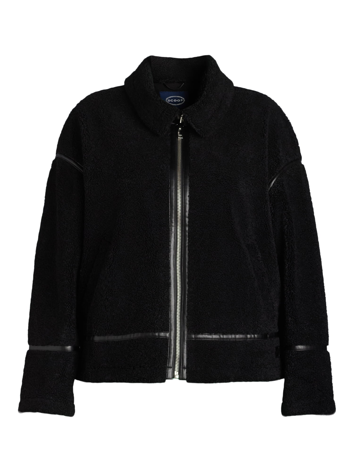 Scoop Women's Plus Faux Fur Oversized Teddy Jacket, Sizes 1X-4X