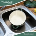 thumbnail image 5 of Olla holandesa de hierro fundido con tapa – Cacerola esmaltada antiadherente apta para horno – Batería de cocina resistente para horno holandés – Verde oscuro, 5 cuartos de galón, 24 cm – de Nuovva, 5 of 5