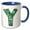 Blue/White, variant on 3drose, Cute Green Four Leaf Clover Curly Cue Monogram Initial Y, 11oz Two-tone Yellow Mug