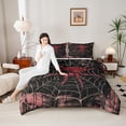 thumbnail image 5 of Feelyou Red Rose Spider Bedding Comforter Set for Couple, Romantic Anniversary Twin Comforter Sets, Modern Gothic Fashion Reversible Bedding Set, Luxury Bedroom Decor, 2pcs, 5 of 9