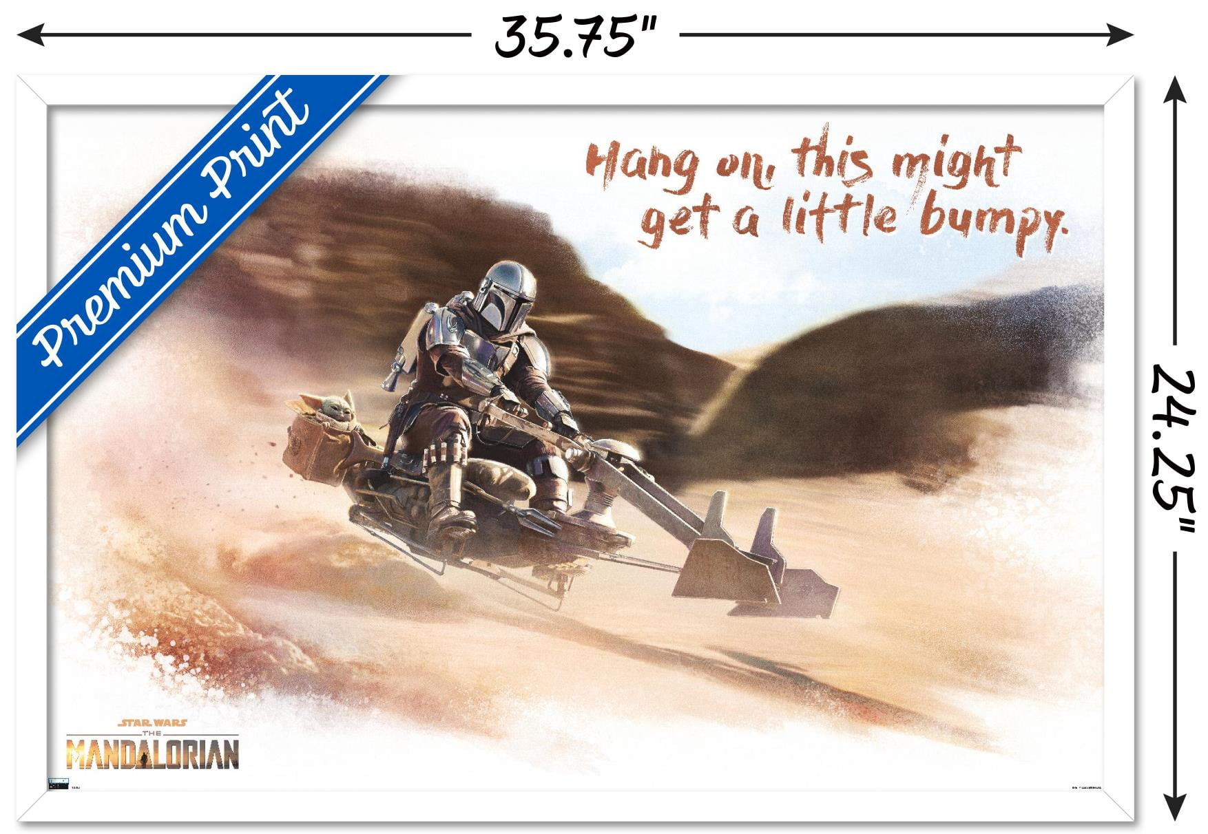 Star Wars: The Mandalorian - Ride Wall Poster, 22.375" x 34", Framed