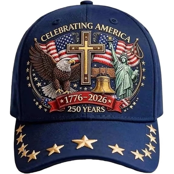 250 Anniversary Usa Hat, 2026 New Eagle & Liberty & Cross Cap, Adjustable Patriotic Baseball Cap, Durable, Thoughtful Commemorative Gift For Men & Women