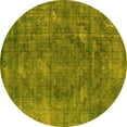 thumbnail image 1 of Ahgly Company Indoor Round Oriental Yellow Industrial Area Rugs, 5' Round, 1 of 4