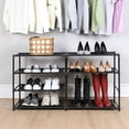 thumbnail image 3 of Mainstays 4-Tier 24-Pair Adjustable Shoe and Boot Rack, Rich Black, 3 of 8