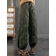 thumbnail image 2 of Pantalones de algodón de invierno con cordones artísticos, cintura elástica, línea de rombos, pantalones de algodón para mujer, pantalones cálidos a prueba de viento, 2 of 5