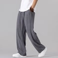 thumbnail image 3 of Ketyyh-chn99 Linen Pants Men Casual Elastic Waist Pockets Drawstring Pants 2023 Grey,2XL, 3 of 4