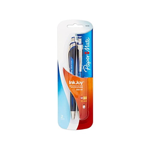 Commissie invoegen optocht Paper Mate InkJoy 550 Ballpoint Pen Retractable Blue Medium (1.0 mm) 2-Pack  - Walmart.com
