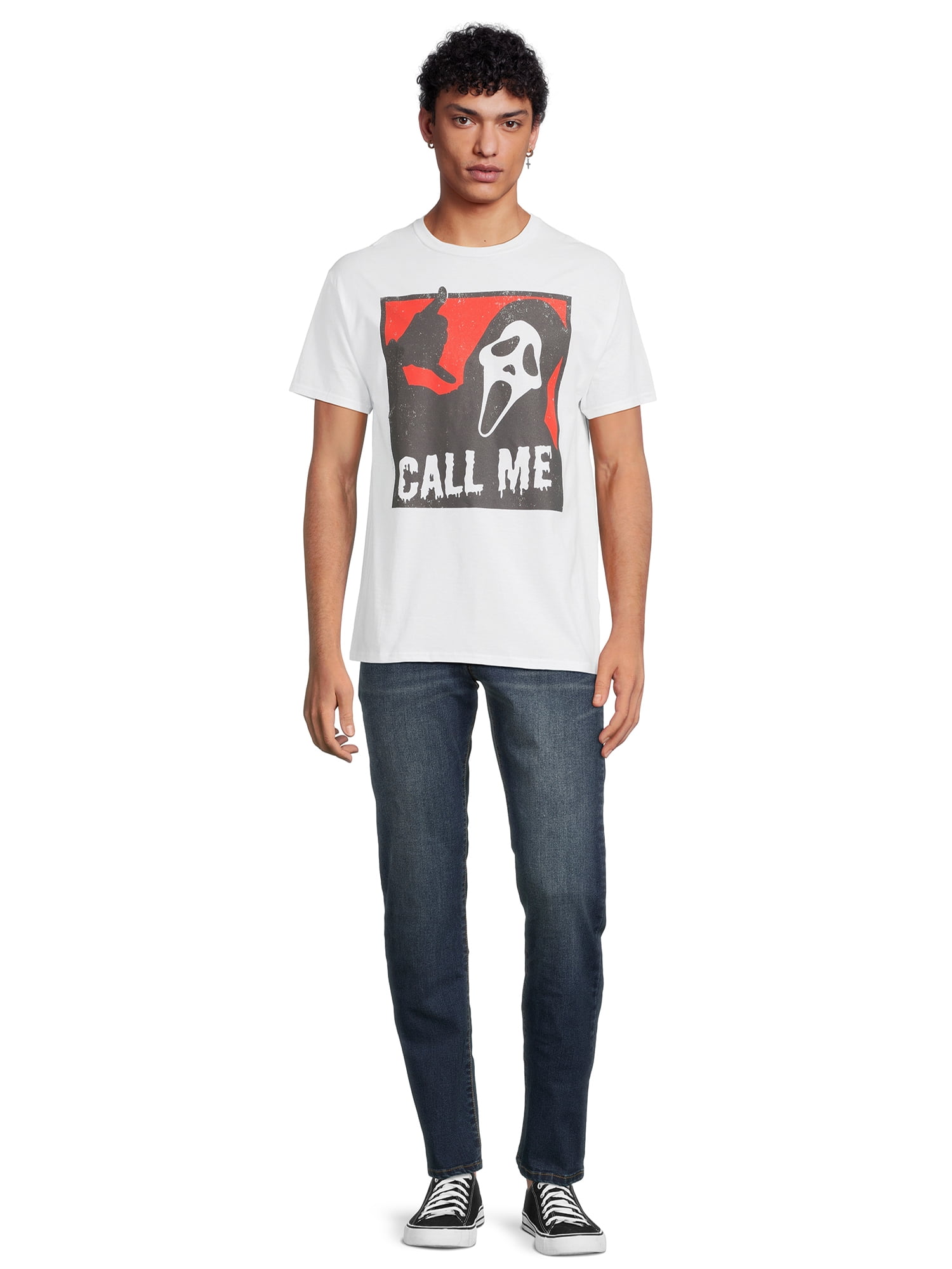 Ghost Face Call Me Men's and Big Men's Graphic Tee Shirt, Sizes S-3XL