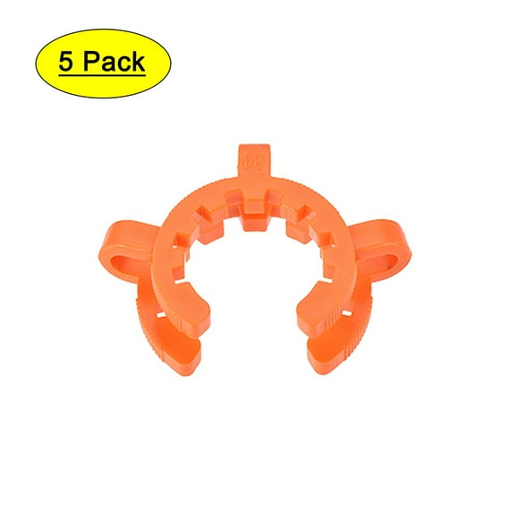 Unique Bargains Lab Joint Clip, Plastic Clamp Mounting Clips for 34/28 or 34/45 Glass Taper Joints Laboratory Connector Orange 5Pcs
