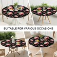 thumbnail image 7 of Pioneer Flower Floral Print Pattern Round Fitted Tablecloth with Elastic Edge,Dining Table Cover Waterproof,Outdoor Round Tablecloth for Camping,Dining,Indoor and Outdoor, 7 of 7