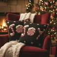thumbnail image 2 of DaDa Bedding Peppermint Joy Stars Red Black Tapestry Throw Pillow Cover - 16” x 16” (12904), 2 of 6
