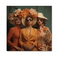 thumbnail image 3 of Designart "Women in Orange Fashion Hats II" Fashion Print on Natural Pine Wood, 3 of 5