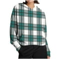 thumbnail image 2 of Ounisa Womens Oversized Plaid Hoodies Fleece Sweatshirts Fall Fashion 2025 Pullover Sweaters Winter Clothes, 2 of 7