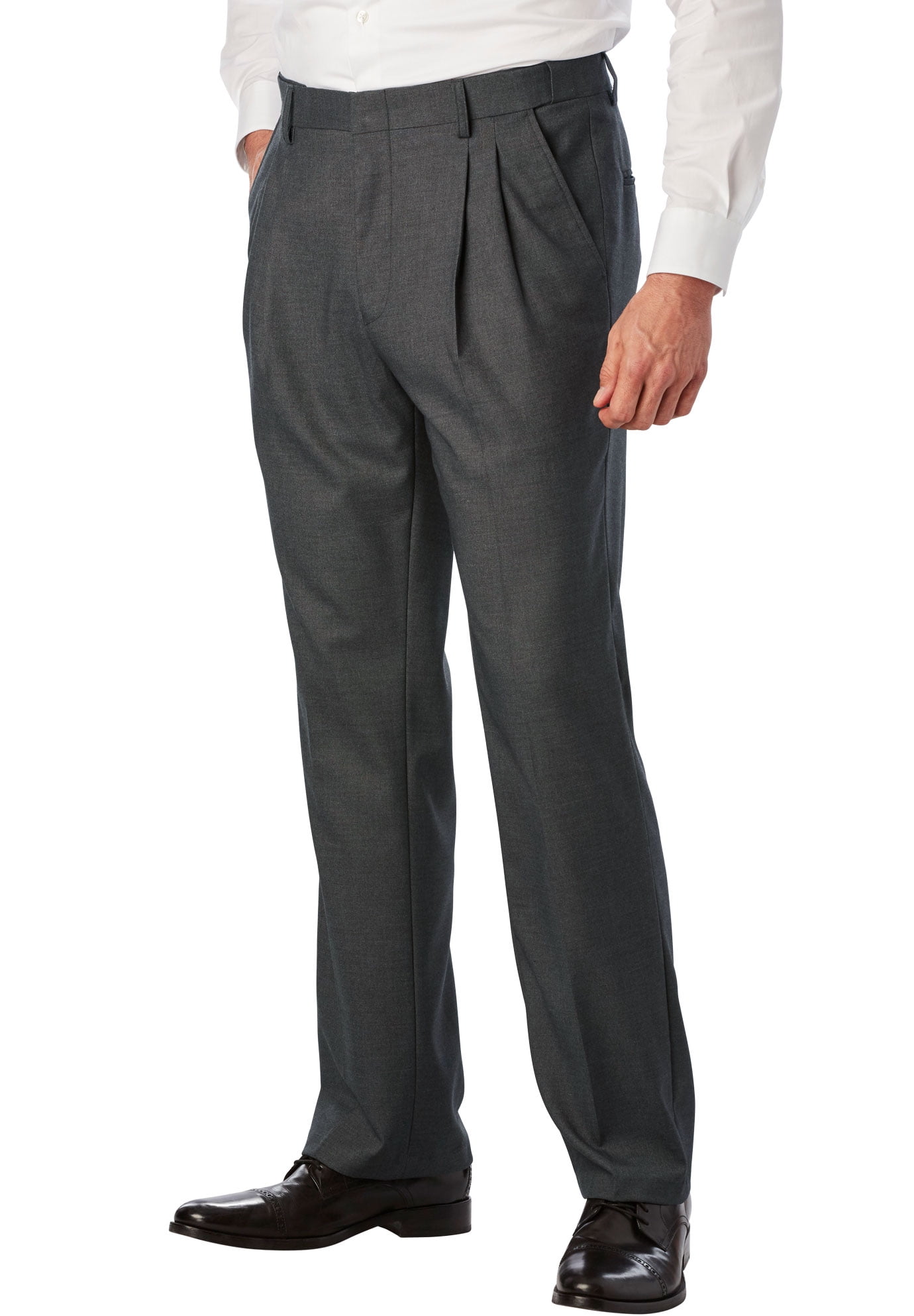 KingSize Mens Big /& Tall Easy-Care Classic Fit Expandable Waist Double-Pleat Front Dress Pants