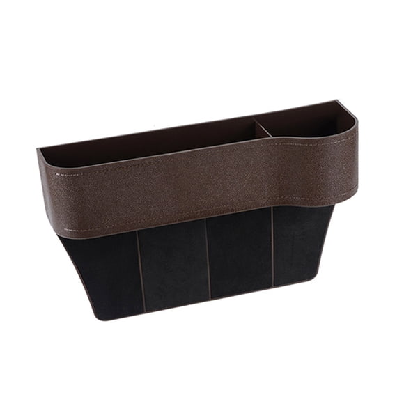 Mistaha Boîte de Rangement pour Espace de Siège de Voiture Organisateur Marron Matériau ABS & Cuir PU pour Accessoires de Décoration Intérieure Ensemble Complet pour Côté Passager avant