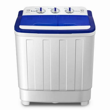 Dry Washer Machine Ktaxon 16.6LBS Mini Twin Tub Portable Compact Washing Machine Spin Dry Cycle-Wash 10LBS+6.6Spin LBS Capacity Washer ()