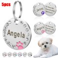 thumbnail image 1 of HLONK Andvari 5 Pcs Étiquettes de Nom Rondes pour Chien Collier Anneau Pendentif Identification Personnalisée pour Animal de Compagnie, 1 of 9