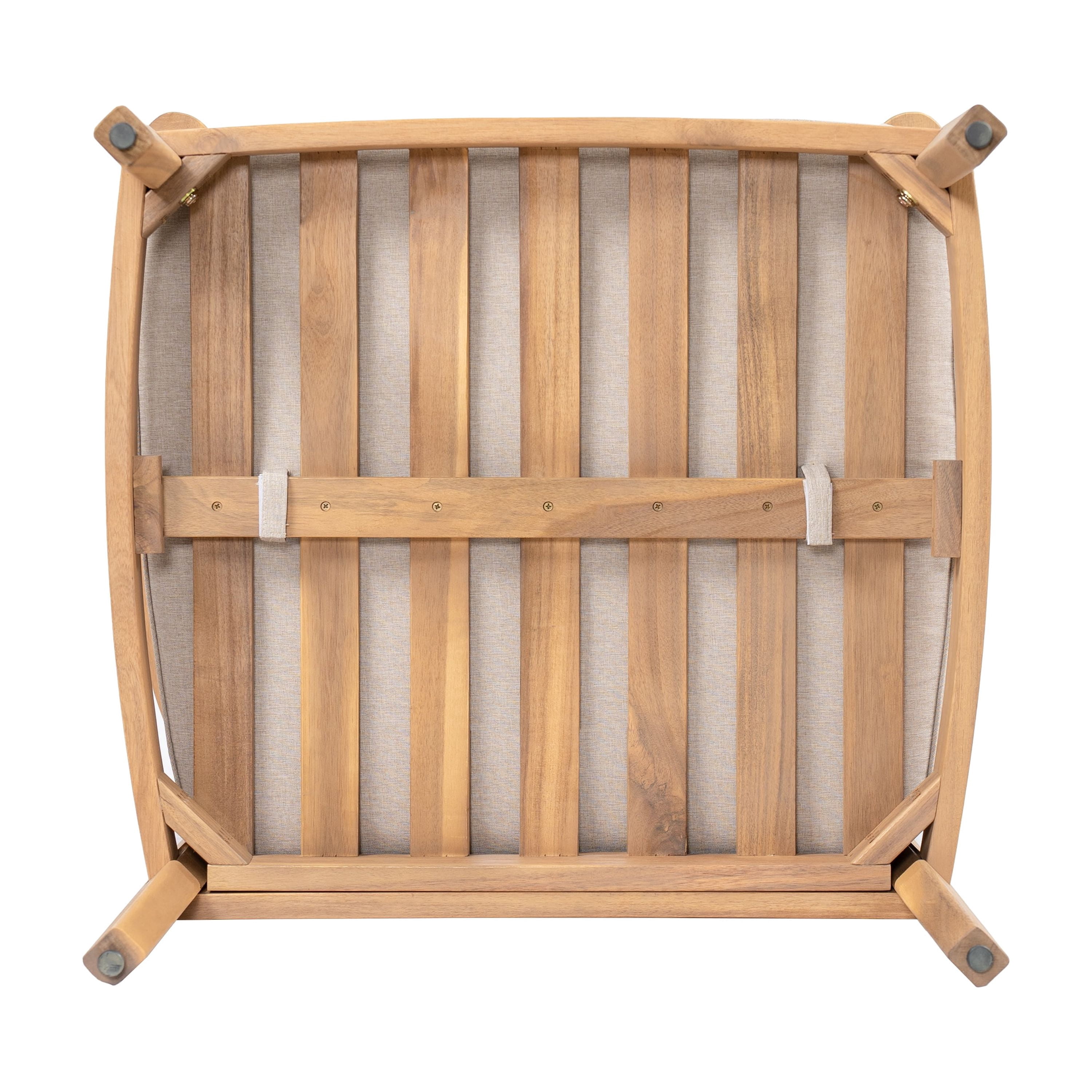Acacia Wood Club Chair with Seat Cushion for Patio Garden Deck, Teak