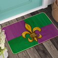 thumbnail image 6 of Mardi Gras Front Door Mat Indoor Entrance 17x29 Inch, Seasonal Holiday Fleur de Lis Decorative Doormat, for Outdoor Entrance Floor Rugs DM130, 6 of 6
