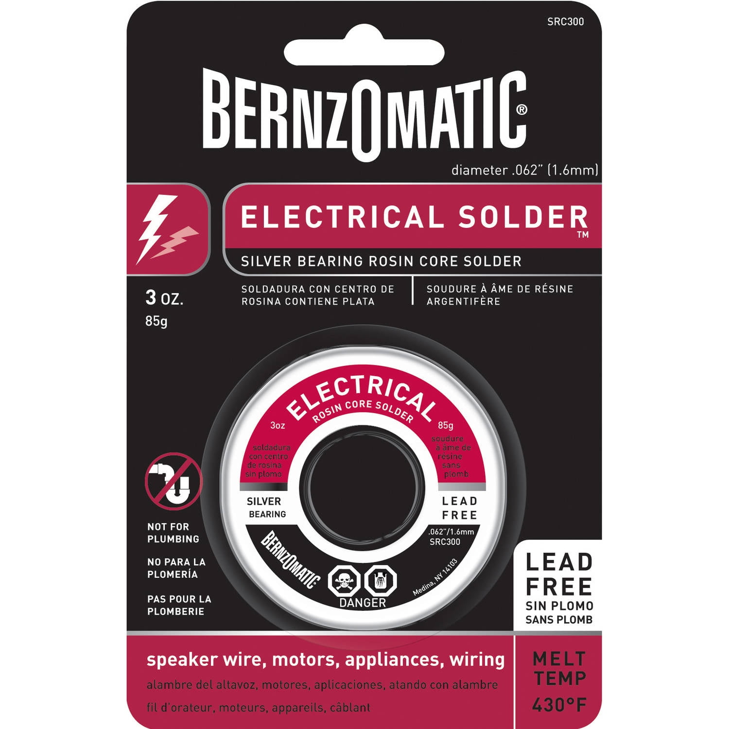 BernzOmatic NEW Bernzomatic Lead-Free Rosin Core Solder 3oz UK SELLER FREEPOST 