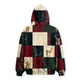 thumbnail image 4 of Pet Pouch Hoodie for Women, Christmas Reindeer Patchwork Pullover Sweatshirt with Cuddle Pouch Dog Carrier Pocket, 4 of 5