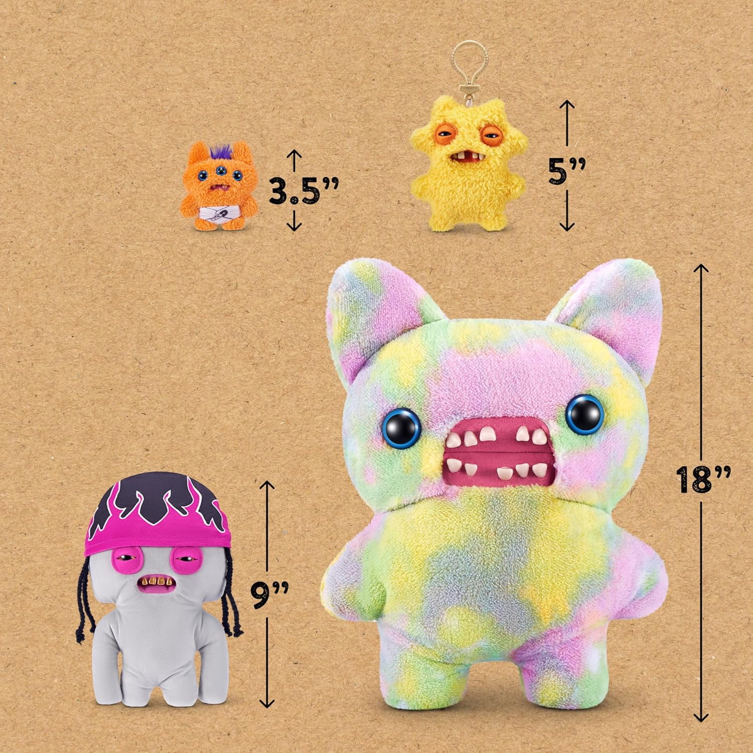 Fuggler Fugg Life 9 inch Plush Toy (Squidge Grey) by ZURU - Funny Ugly Monster Cuddly Toy with Human-Like Teeth