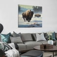 thumbnail image 4 of COMIO Brown Bison Running, Wildlife Artistic Wall Art, Framed Canvas Print, Wildlife Wall Hang, Wildlife Art Print, Brown Bison Wall Art, Artwork, Decor, 4 of 5