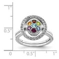 thumbnail image 2 of 925 Sterling Silver Rhodium Plated Multi-gemstone With Halo 2 Ring Set Size 8 2.5mm Wide Ring for Women, 2 of 2