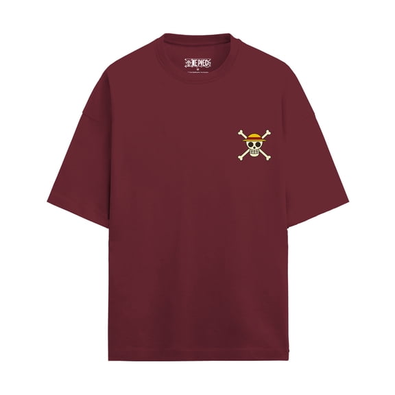 Playera One Piece para Hombre Manga corta Vino Talla M