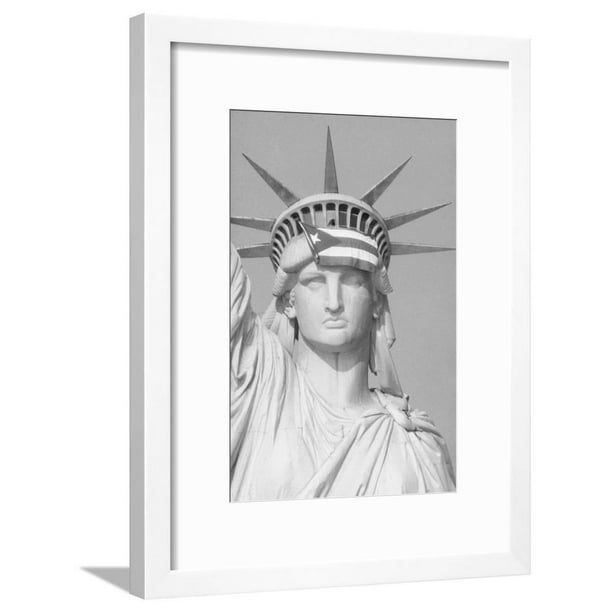Puerto Rican Flag On Statue Of Liberty Framed Art Print Wall Art Walmart Com Walmart Com