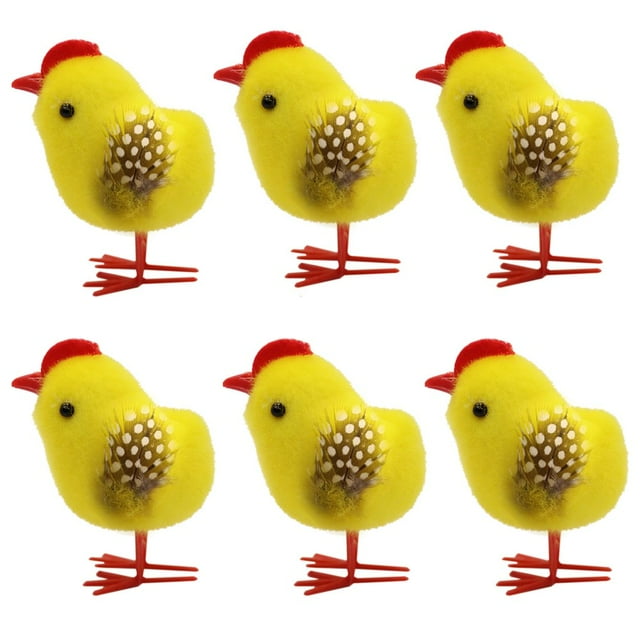 6 Packs Mini Easter Chicks Yellow Easter Chenille Chicks Cute Complete Easter Chicks Easter Party Chicks