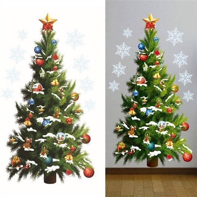 Pegatinas de pared de Navidad, pegatinas de pared de árbol de Navidad, arte de pared de árbol de Navidad, pegatinas de pared de árbol de Navidad, resultados impresionantes