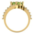 thumbnail image 4 of 1.98ct Round Cut Green Natural Peridot 14k Yellow Gold Engraving Statement Bridal Wedding Designer Ring Size 5, 4 of 5