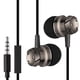 thumbnail image 5 of Auriculares estéreo deportivos de metal con cable y bajos de 3,5 mm. Negro, 5 of 6