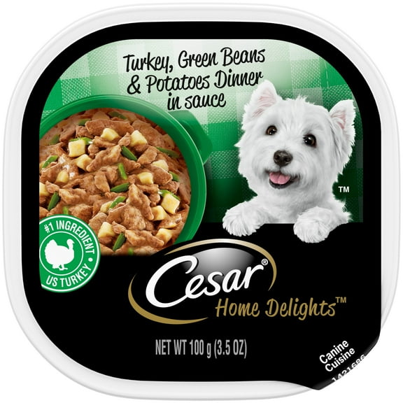 Cesar Home Delights Turkey, Green Beans & Potatoes Dog Food Adult, 3.5 Oz.