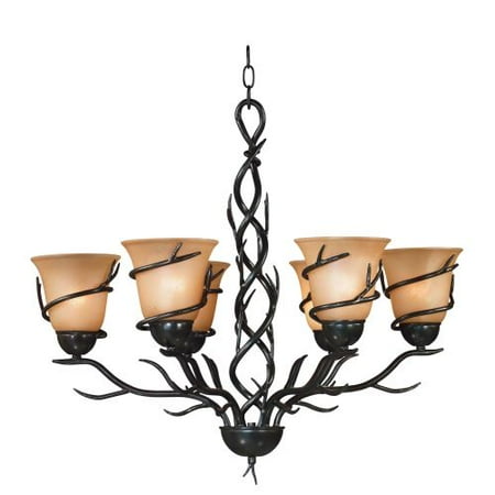Modular Dark Bronze Chandelier - Kenroy Home Twigs 6-Light Chandelier, Bronze