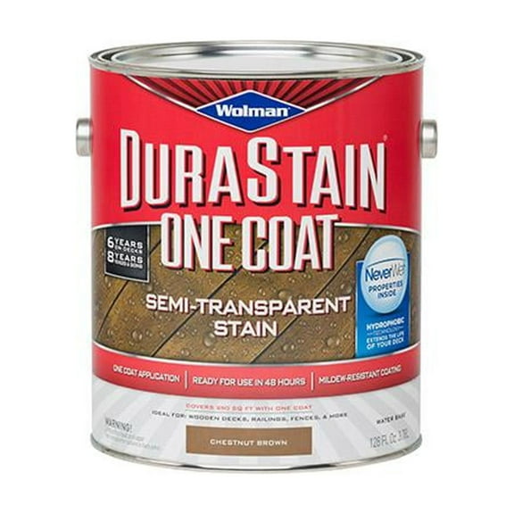 Wolman DuraStain Semi-Transparent Exterior Wood Stain - Water-Resistant - 1 Gal, Chestnut Brown