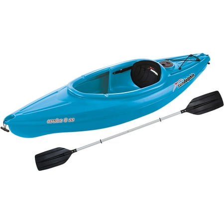 Sun Dolphin Aruba 8' SS Sit-In Kayak, Paddle (Best Ocean Kayak For The Money)