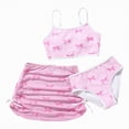 thumbnail image 4 of CAICJ98 Girls' 3 Piece Set Bow Print Bikini Swimsuit with Drawstring Beach Skirt Cute Ruched Bathing Suits for Girls Swimwear (10Y,Pink), 4 of 7