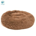 thumbnail image 4 of Deago Soft Plush Pet Bed For Dogs & Cats Fur Donut Round Beds Cushion Pets Warm Mat (Brown, 27.5"), 4 of 7