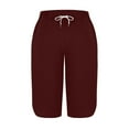 thumbnail image 7 of AherBiu Yoga Capri Pants for Women Slit 3/4 Length High Waisted Stretchy Athletic Jogging Capris with Pockets, 7 of 7