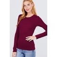 thumbnail image 2 of Simply Fashion Active Basic CrewNeck LongSleeve Slim Fit Cotton Tshirts,burgundy,2X, 2 of 4