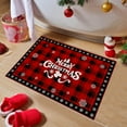 thumbnail image 5 of Uutvery Christmas Carpet Home Carpet Red and Black Buffalo Plaid Rugs Kitchen Bedroom Bathroom Floor Mat Washable Door Mat Absorbent Nonslip Decor for Entryway 23.6x15.7 Inch, 5 of 6