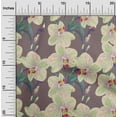 thumbnail image 1 of oneOone Viscose Chiffon Fabric Leaves & Orchids Floral Decor Fabric Printed BTY 42 Inches Wide, 1 of 4