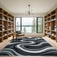 thumbnail image 2 of ODIKA 3'x5' Machine Washable Non-Slip Area Rug, Abstract Black High Traffic Rug, Gray, 965272, 2 of 7