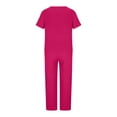 thumbnail image 5 of Womens 2 Piece Set Vacation Sets for Women Clothing Set Female V-Neck Short Sleeve Tops Pants Sets Full Pant Style S_1026 Women's Tracksuits Pink1 5XL, 5 of 8