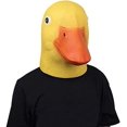 thumbnail image 1 of Máscara de cabeza de pato, máscara de cabeza de animal de lujo novedosa de Halloween, linda máscara de pato amarillo de látex para juego de máscaras (amarillo), 1 of 5