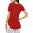 thumbnail image 2 of Womens V Neck Long/Short Sleeve T Shirts Basic Tee Tops, 2 of 3